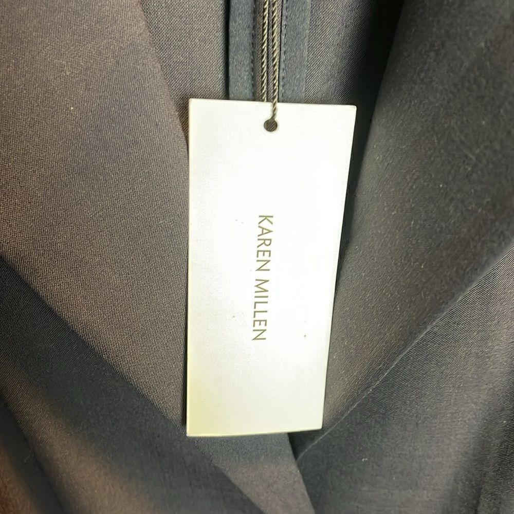 Karen Millen blazer Polished Stretch Belted blazer in navy Size US 4. NWT - Picture 6 of 11